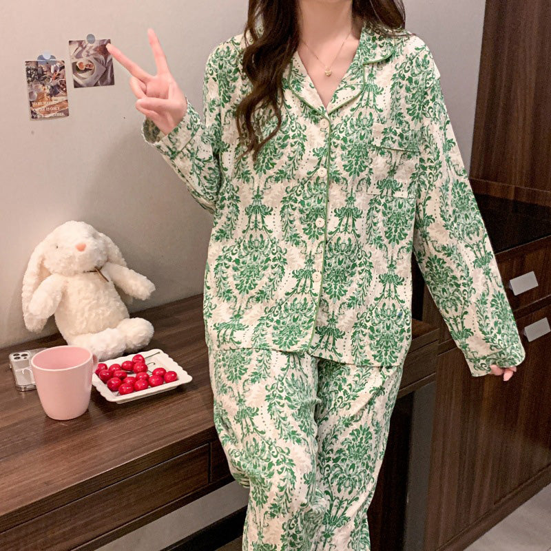 Long-Sleeve Printed Pajama Set