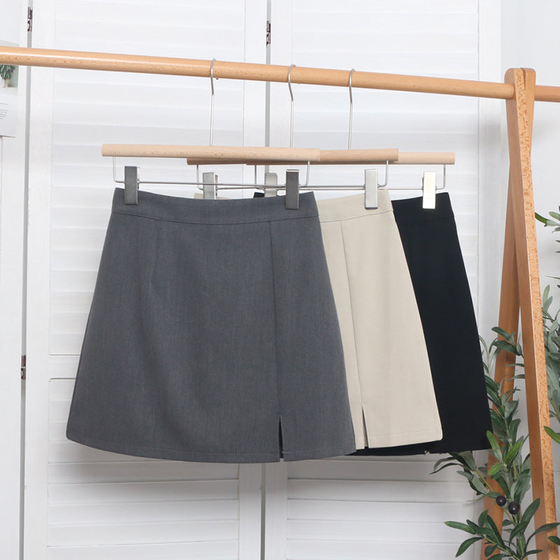Minimalist Side-Slit A-Line Skirt