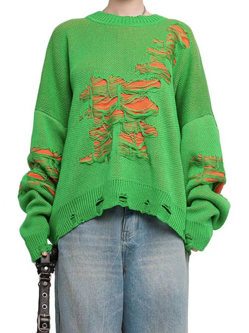 Distressed Oversized Sweater