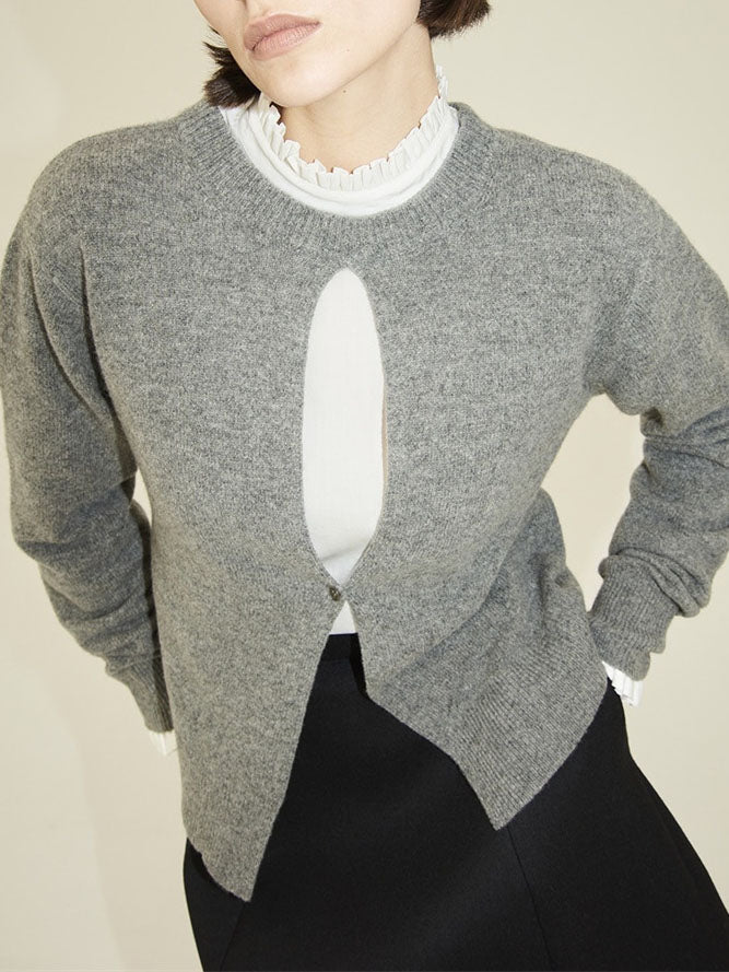 Cutout Cropped Cardigan