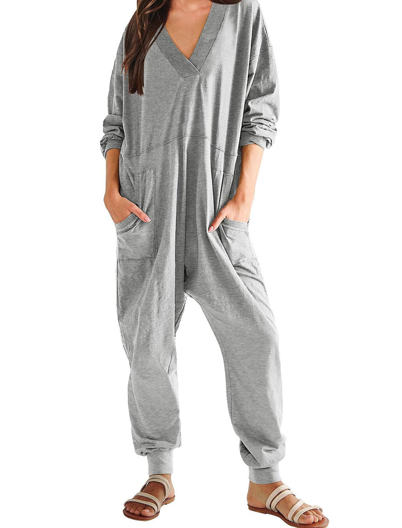 Relaxed Fit V-Neck Jumpsuit