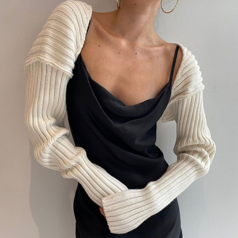 Ribbed Knit Arm Warmer Bolero