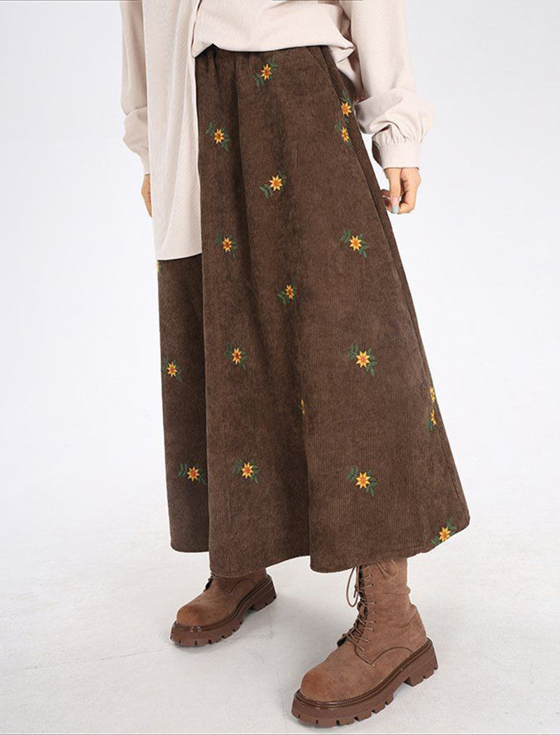 Corduroy A-Line Skirt