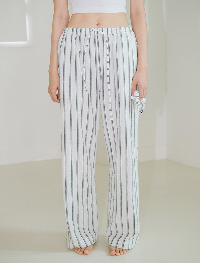 Striped Wide-Leg Lounge Pants