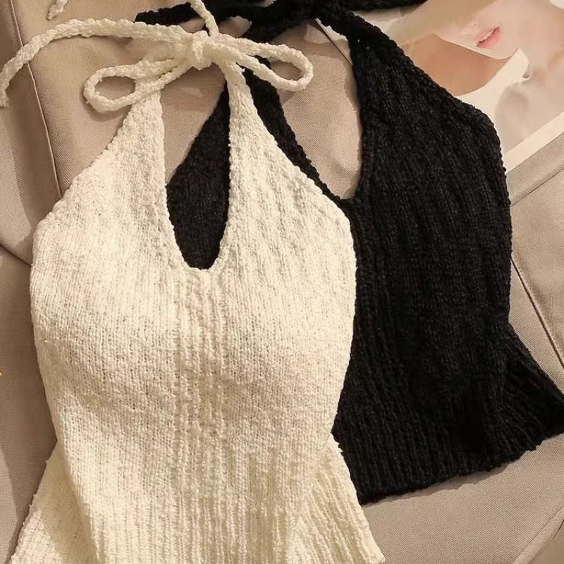 Solid Knit Halter Cami
