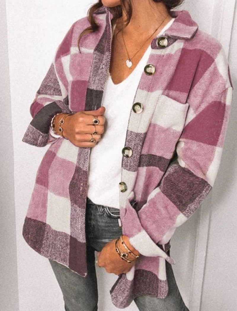 Plaid Button-Down Jacket