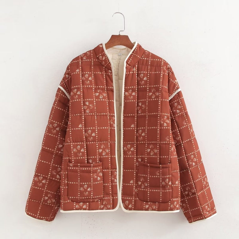 Quilted Floral Pattern Jacket