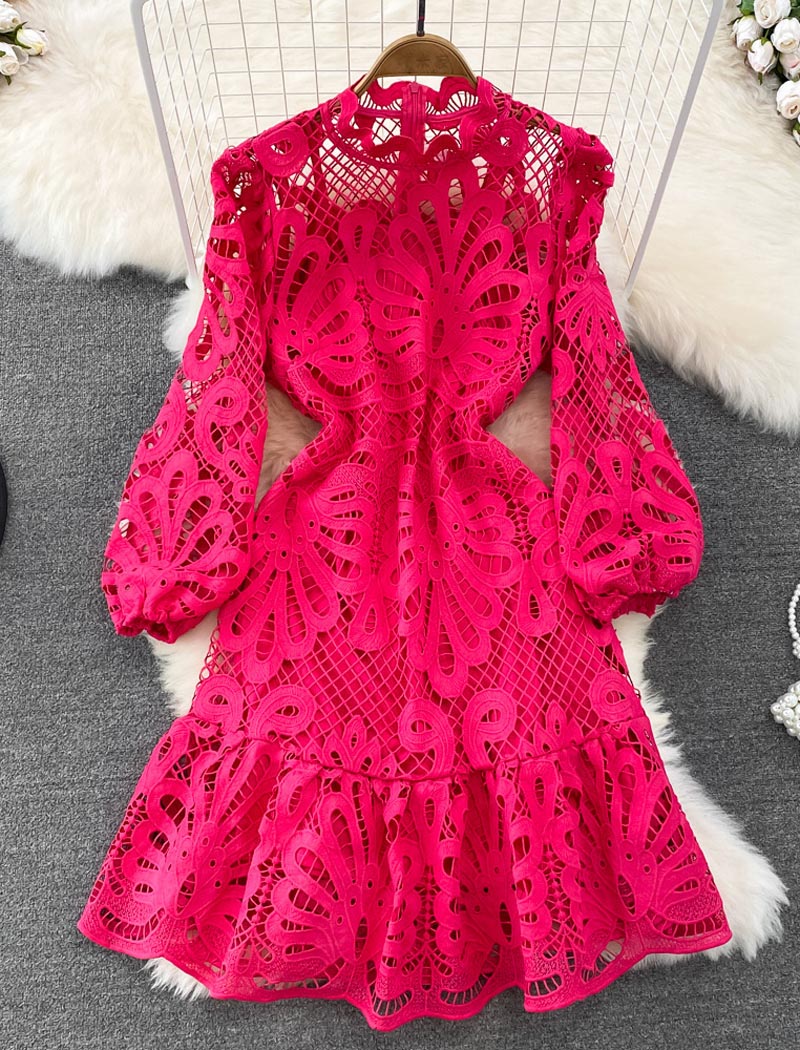 Long Sleeve Lace Midi Dress