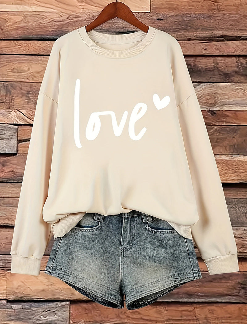 Oversized Love Print Top