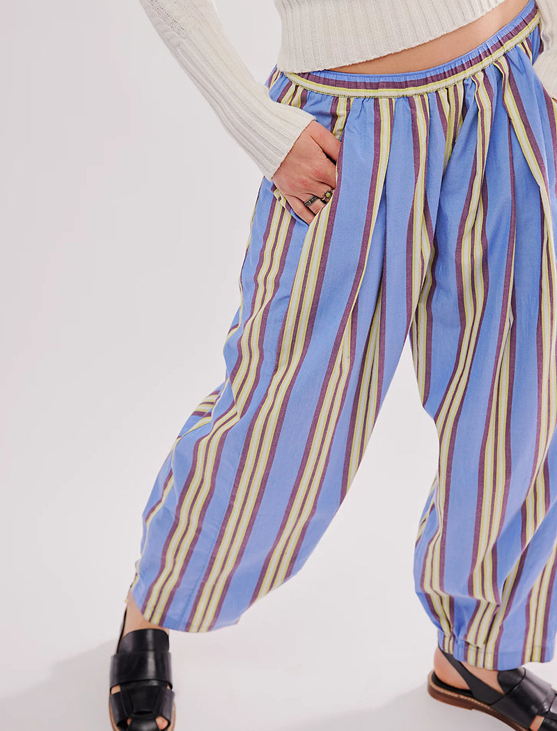 Relaxed Striped Wide-Leg Pants