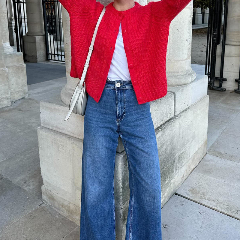 Solid Button-Front Cardigan