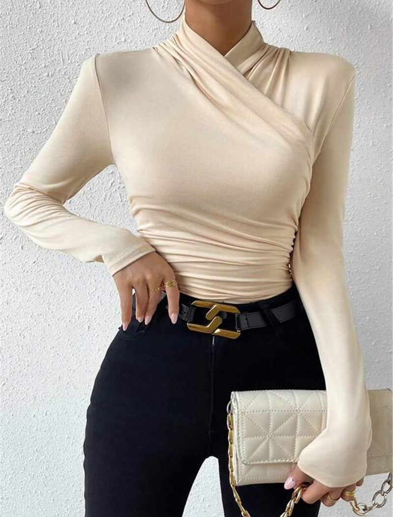 Cross-Wrap Long Sleeve Top