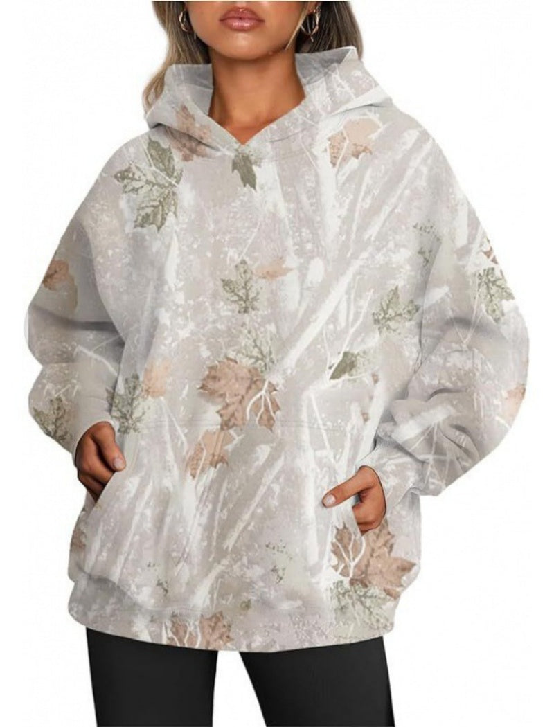 Oversized Camo Print Hoodie
