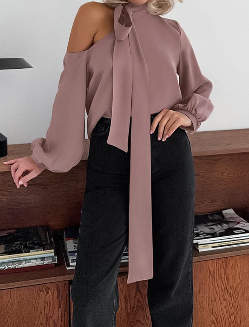 Off-Shoulder Long Sleeve Shirt