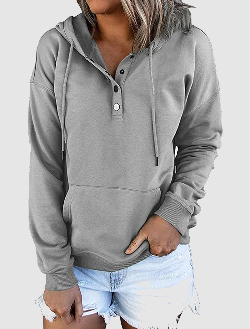 Solid Drawstring Hoodie
