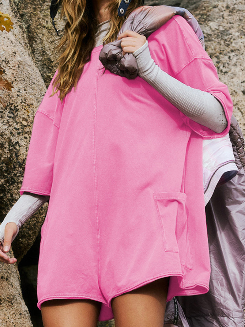 Solid Backless Romper