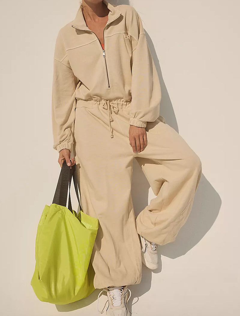 Zip-Up Lounge Jumpsuit