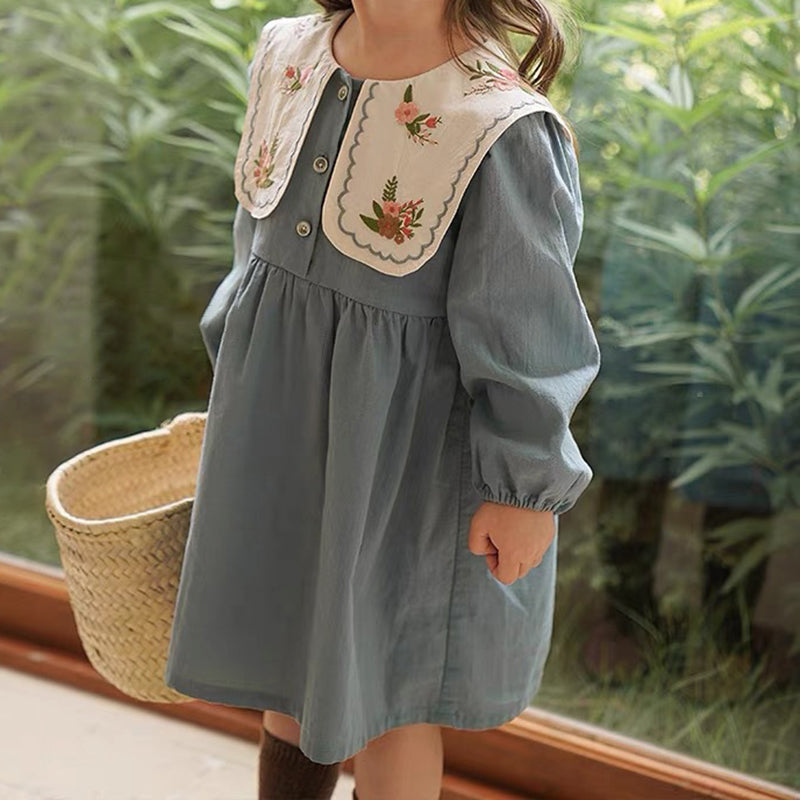 Graphic Long-Sleeve Midi Dress (Kids)