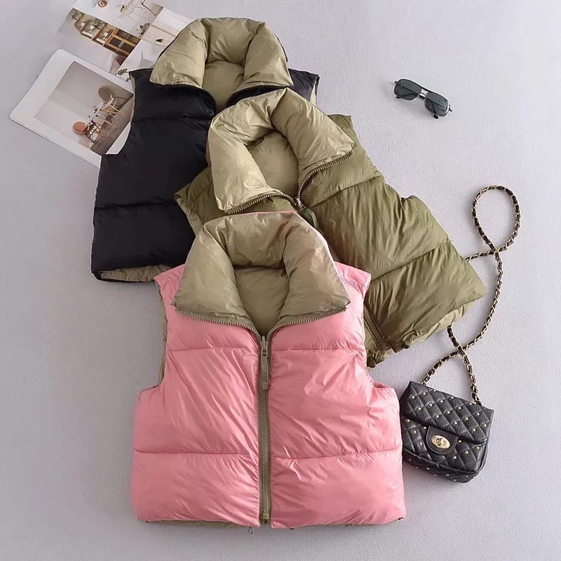 Sleeveless Padded Zip-Up Vest
