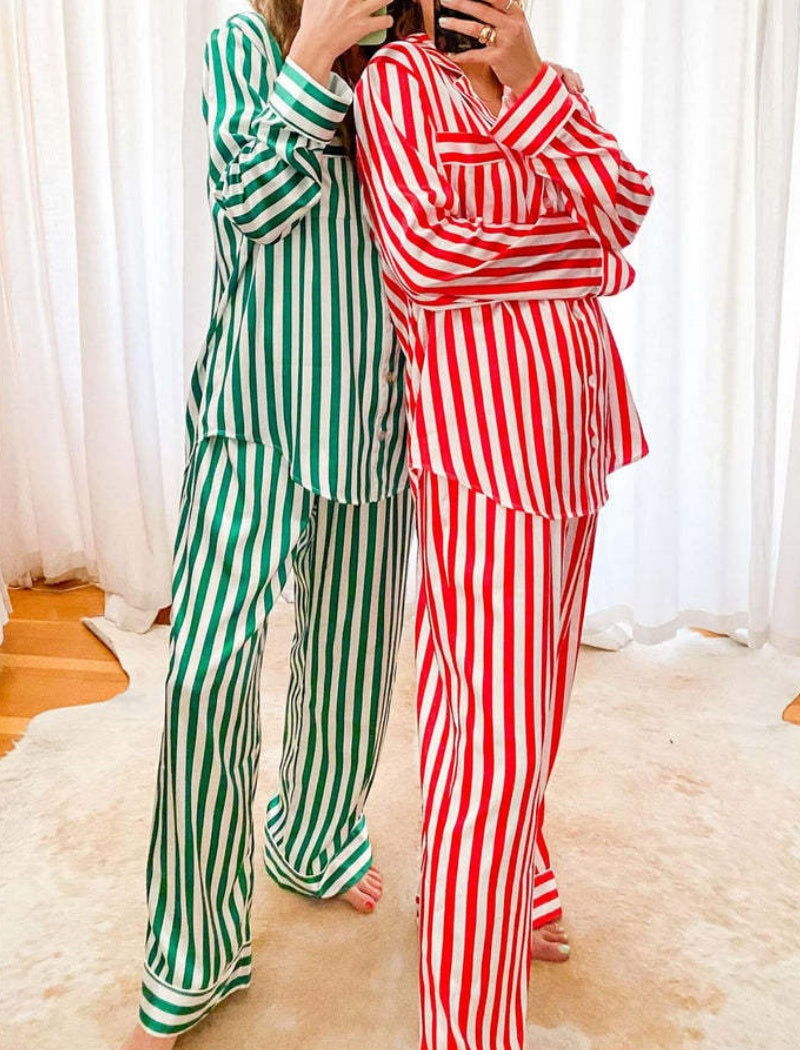 Christmas Striped Top and Pants Set