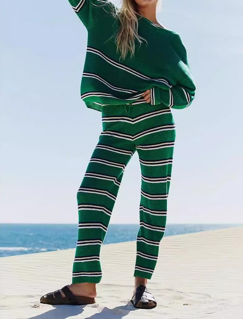 Striped Knit Matching Set