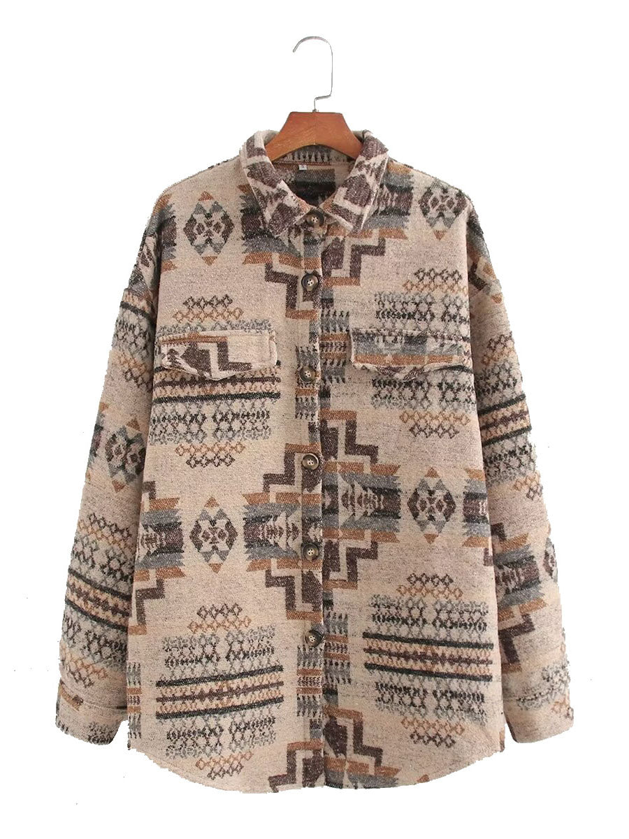 Geometric Print Shacket