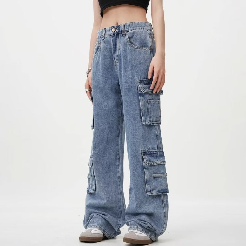 Wide-Leg Cargo Jeans