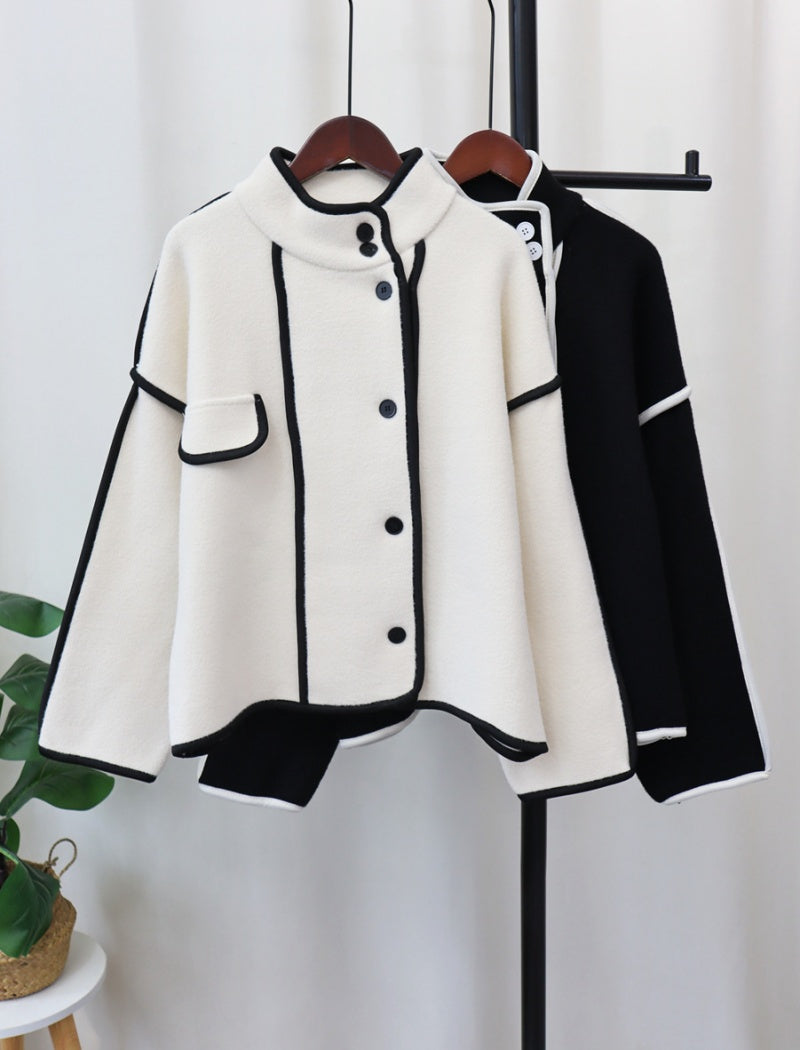 Button-Up Cape-Style Jacket
