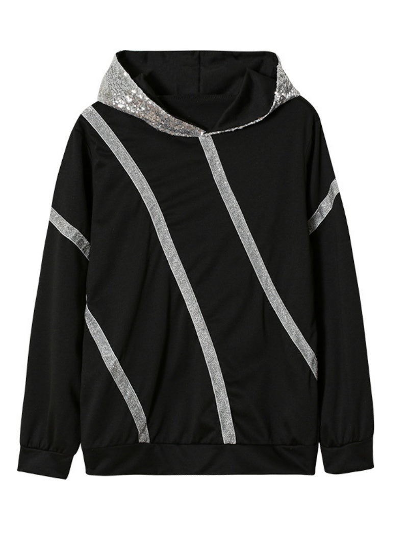 Sequin Graphic Oversized Hoodie