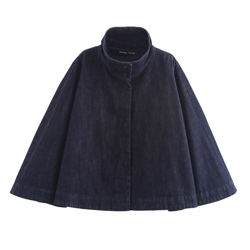 High-Neck Cape Coat