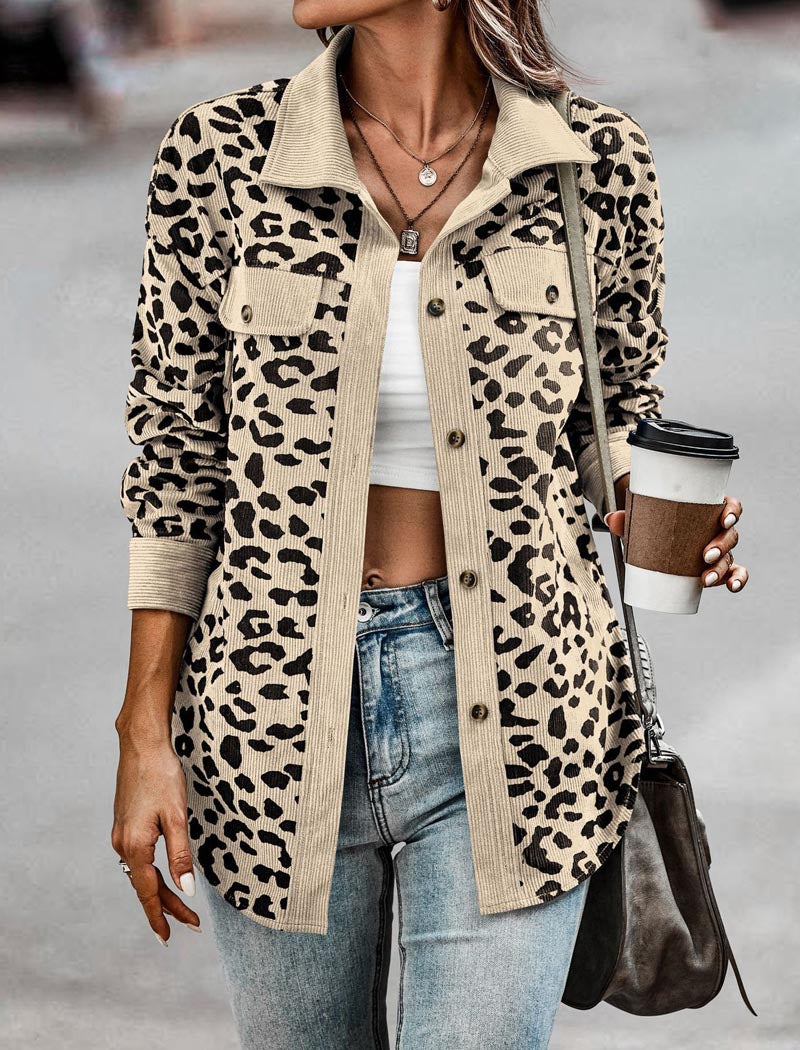 Button-Up Leopard Print Jacket