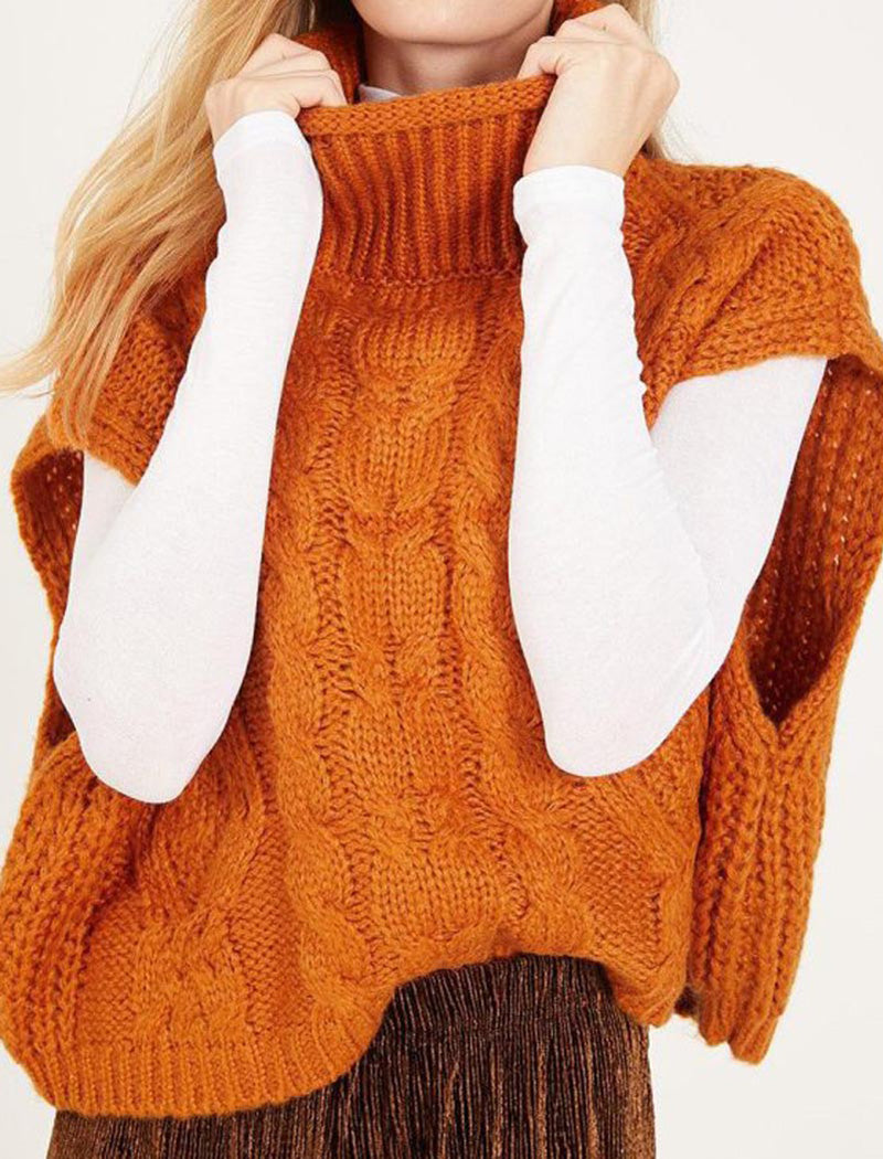 Cable Knit Sleeveless Sweater Vest