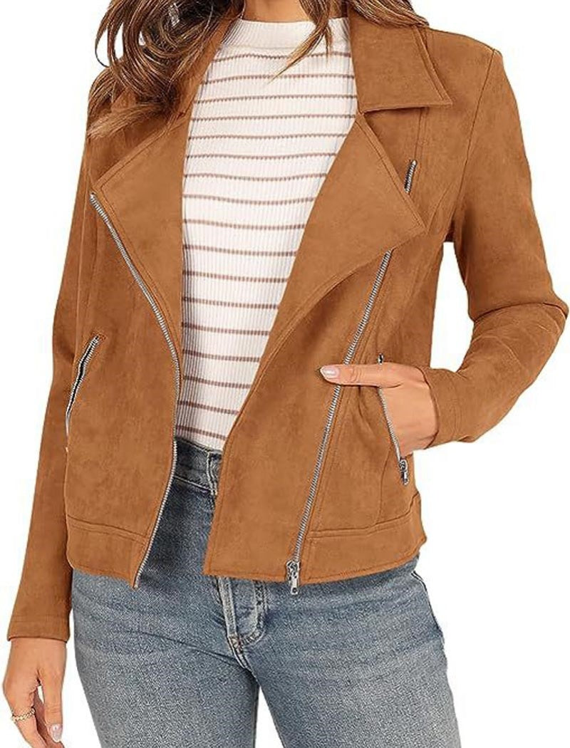 Solid Color Zip-pocket Jacket
