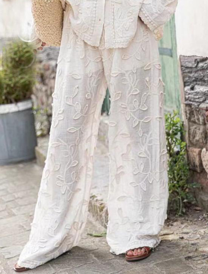 Floral Jacquard Pants