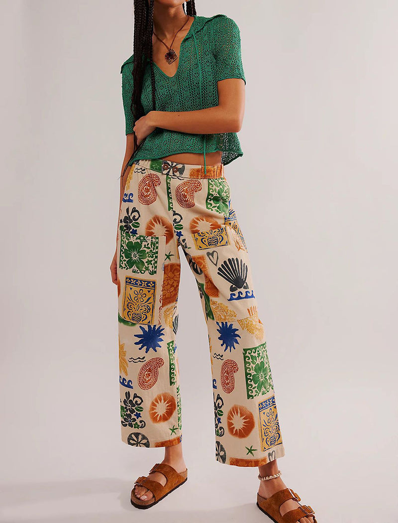Floral Print Casual Pants