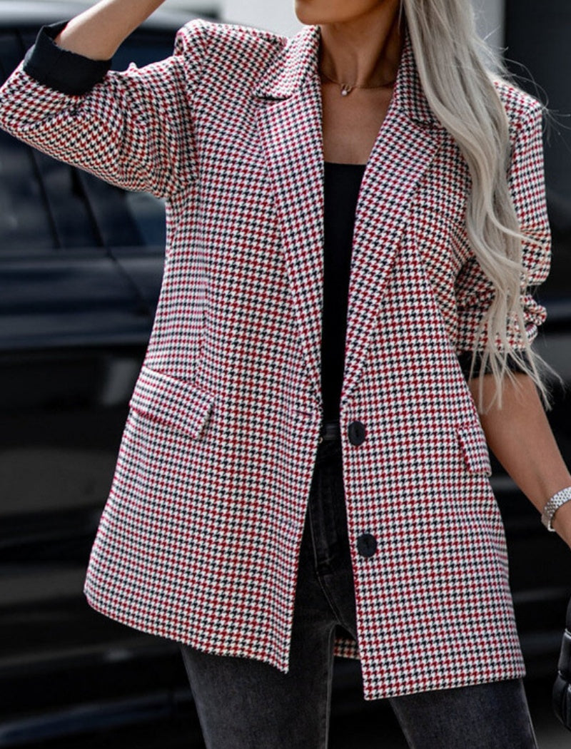 Plaid Casual Blazer