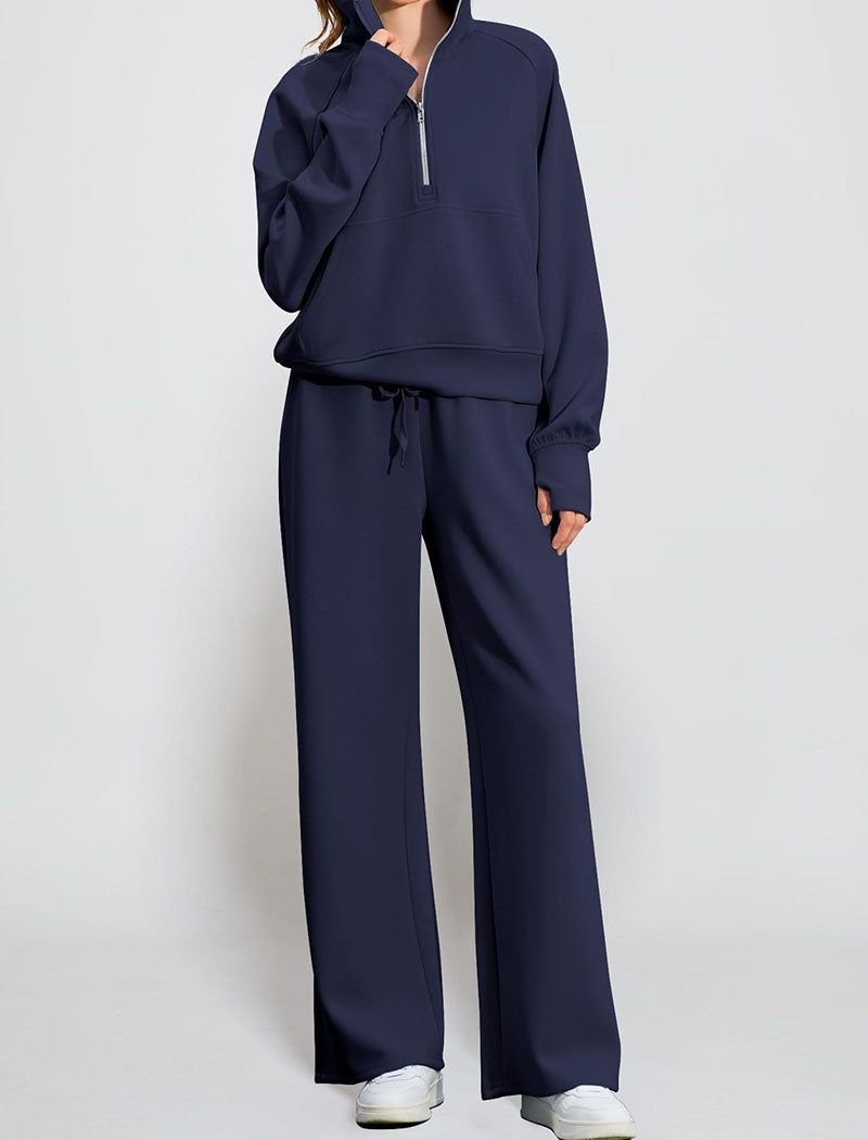 High Neck Zip-Up Lounge Set