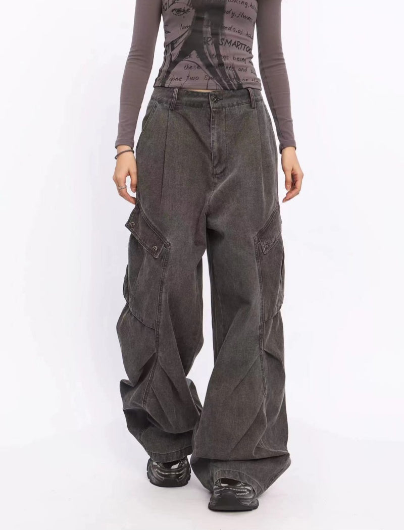 Oversized Cargo Wide-Leg Pants