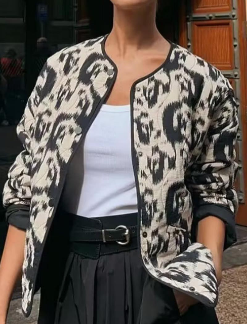 Quilted Graphic Jacket