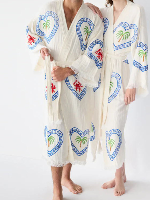 Graphic Belted Robe