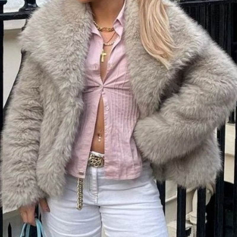 Cropped Faux Fur Jacket