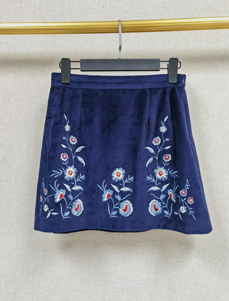 Velvet Mini Skirt