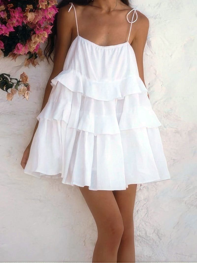 Layered Ruffle Mini Cami Dress