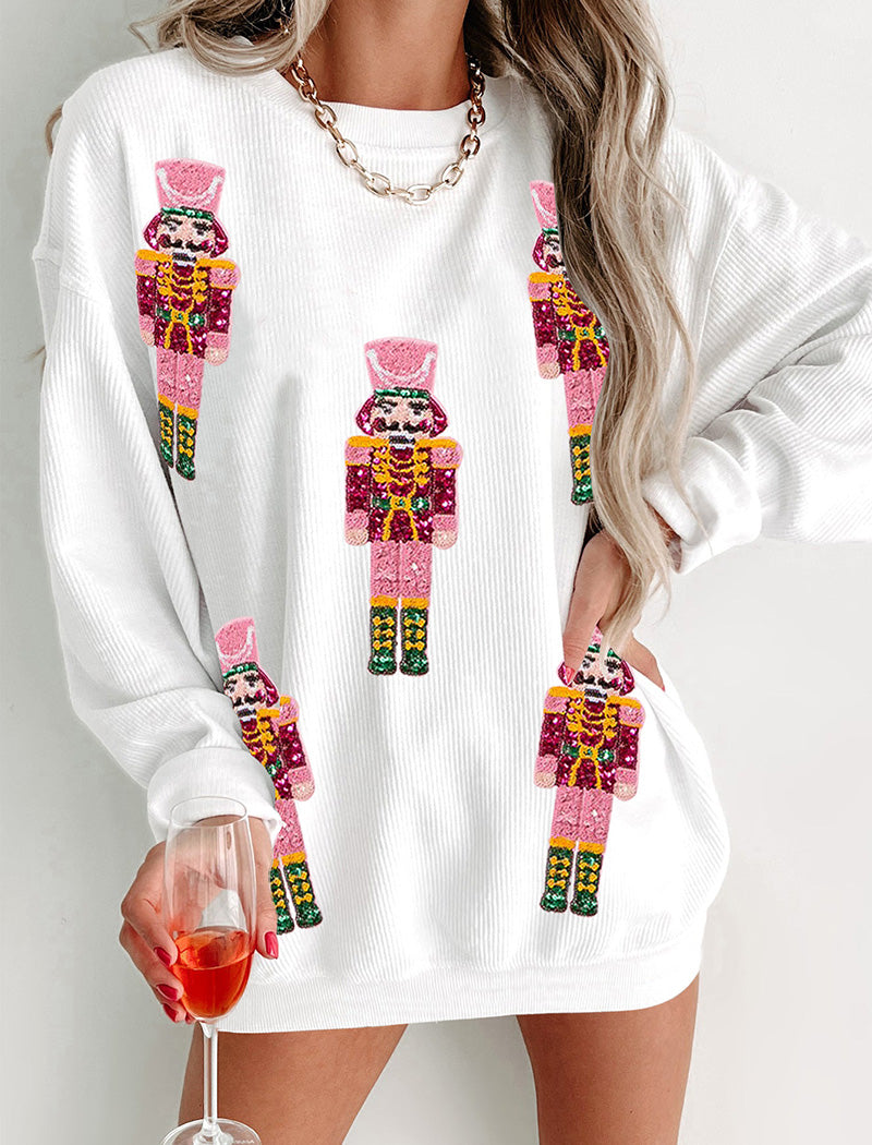 Sequin Nutcracker Graphic Top