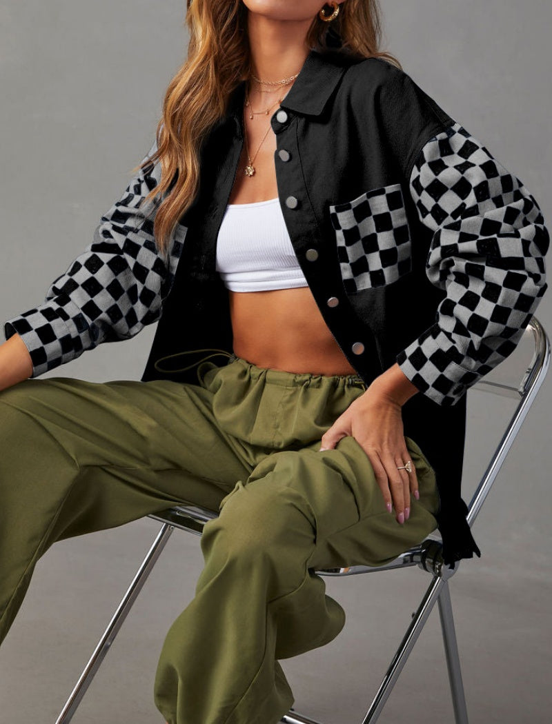 Checkered Button-Up Jacket