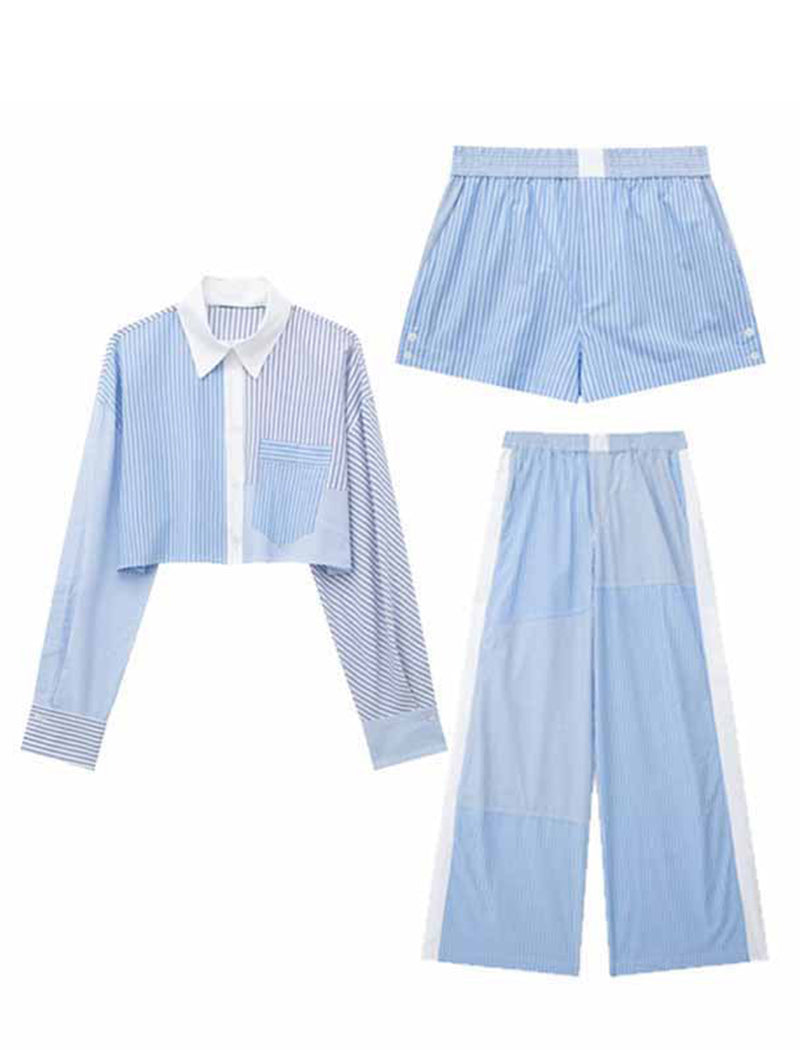 Striped Wide-Leg Lounge Pants