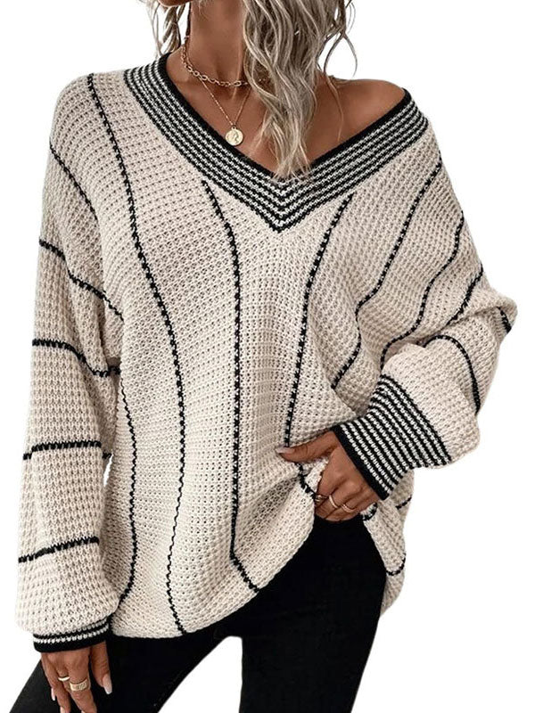 Striped Knit Oversized Sweater