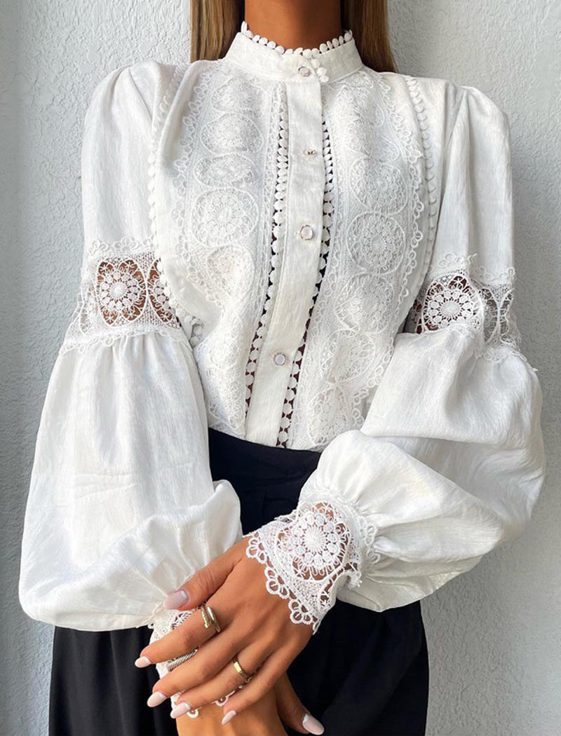 Lace Puff Sleeve Blouse