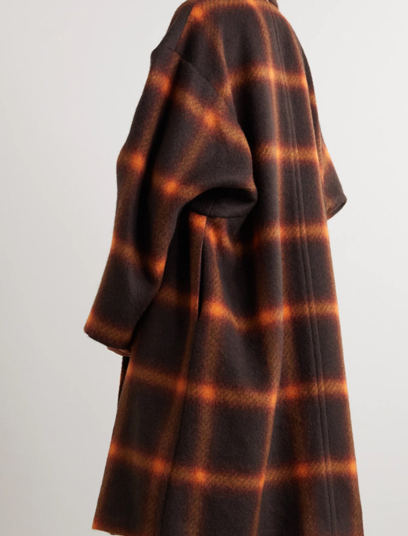 Loose Plaid Coat