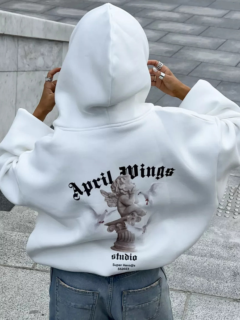 Graphic Print Oversized Hoodie